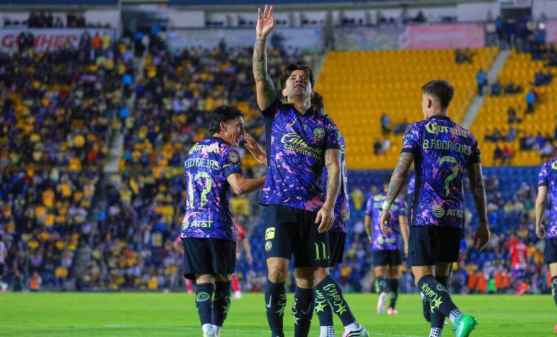 Víctor Dávila marcó doblete con el América en su choque contra Atlético de San Luis. Foto: Imago7