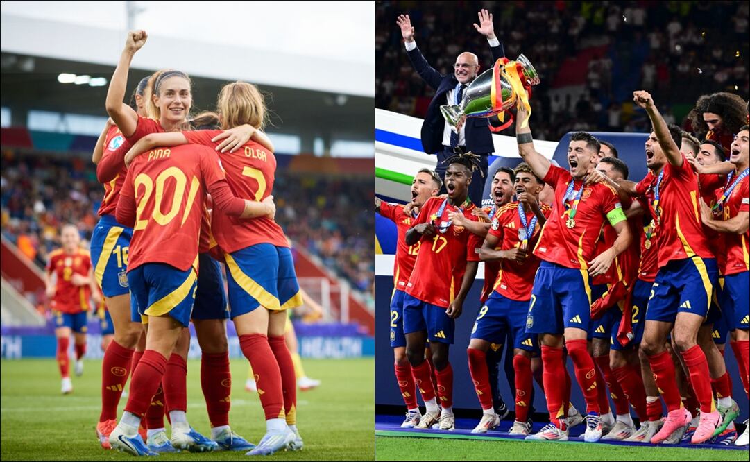 España, primer país que lidera la clasificación masculina y femenina de FIFA esta década. FOTOS: @SEFutbolFem / @SEFutbol