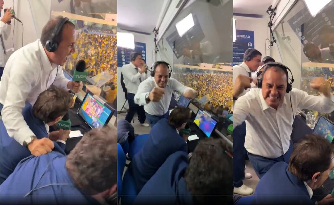 Cuauhtémoc Blanco maltrató a David Faitelson en uno de los goles del América en la Final ante Monterrey. Foto: Especial