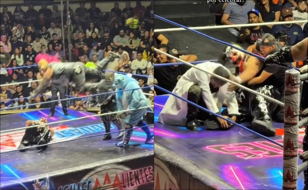 Murder Clown recibió una impactante plancha de parte de uno de los integrantes de la Puerkiza Extrema. FOTO: Capturas