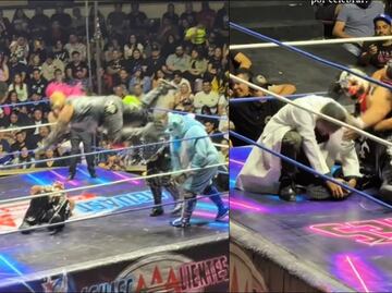 Así fue la grave lesión que sufrió Murder Clown en el ring durante una función en Aguascalientes
