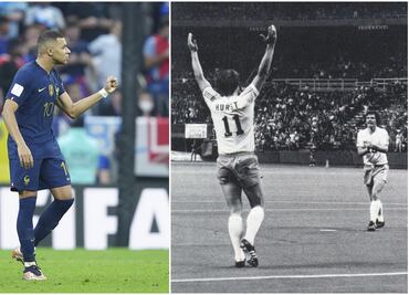 Los únicos dos jugadores en la historia de las Copas del Mundo en anotar un hat trick en la Final; el primero fue en 1966