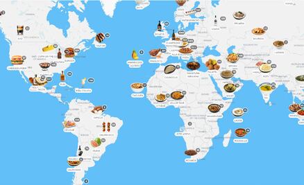 Conoce el DELICIOSO mapa interactivo de comida de todo el mundo