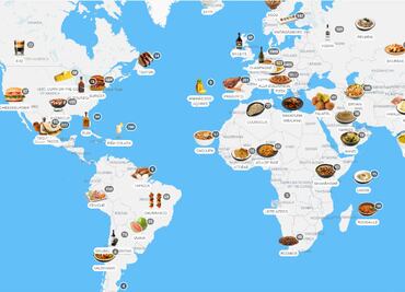 Conoce el DELICIOSO mapa interactivo de comida de todo el mundo