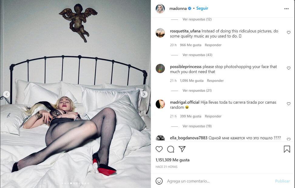 Madonna se desnuda en Instagram; sus fans critican el photoshop en su rostro