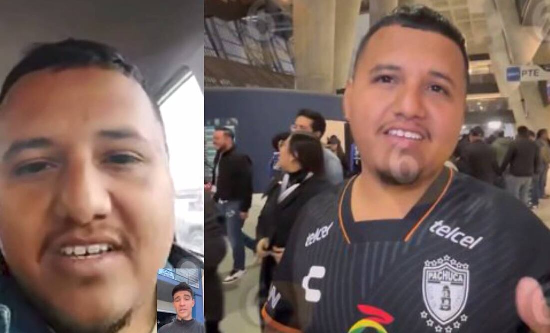 El aficionado del Pachuca jamás esperó una sorpresa de ese tamaño. Foto: Especial.