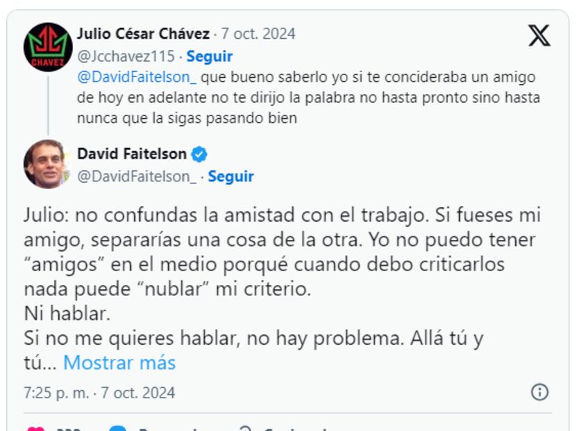 Así fue la pelea entre David Faitelson y Julio César Chávez en redes sociales. Foto: Especial