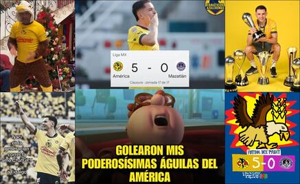  América arrasa a Mazatlán y la afición azulcrema celebra con MEMES