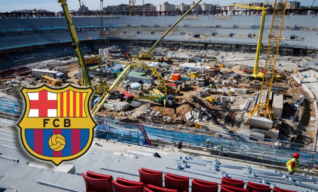 Así lucen los avances de lo que será el nuevo Camp Nou. del Barcelona. FOTO: @FCBarcelona