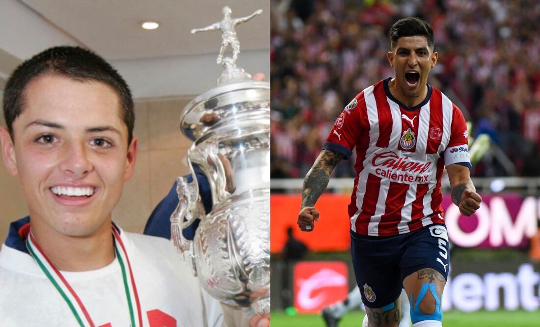 'Chicharito' Hernández con título de Chivas y 'Pocho' Guzmán en la Final ante Tigres / FOTO: Imago7 y Twitter