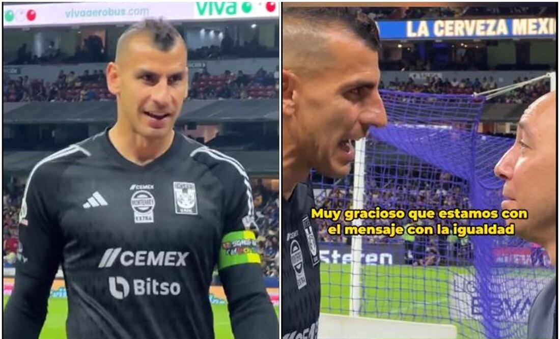 Nahuel Guzmán, portero de Tigres, hablando con reportero de TUDN - Foto: TUDN (X)