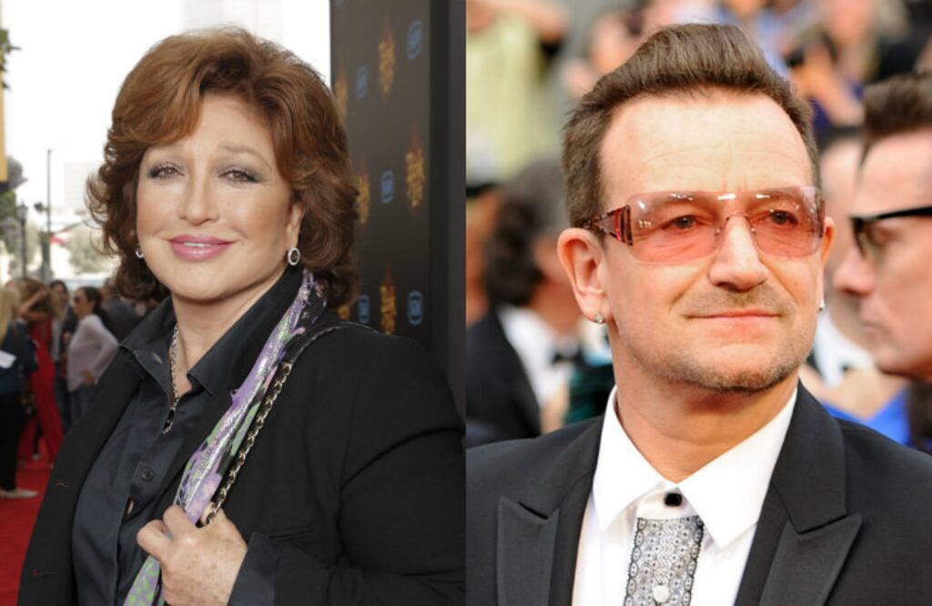 U2 visitó México en 1992. “La novia de México” acompañó a su hija a uno de los conciertos y tuvieron acceso a backstage; ahí fue donde se conocieron. El vocalista de U2 la invitó a cenar e incluso, cuando la banda dejó México, mantuvieron contacto telefónico. (Fotos: AP)