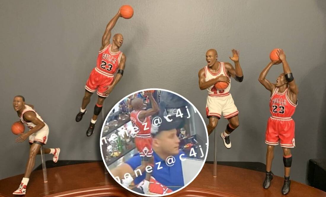 Una figura de Michael Jordan jugando para Chicago Bulls fue robada en la Ciudad de México. Foto: Especial