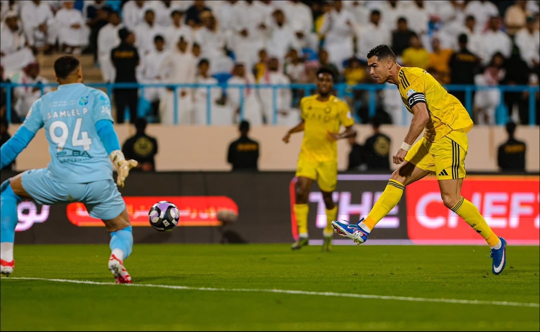 Cristiano Ronaldo anota su gol 968. FOTO: @AlNassrFC_EN
