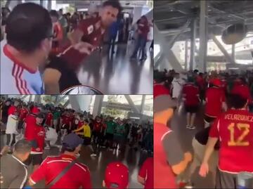 Aficionados de la selección de Venezuela armaron bronca entre ellos mismos en el duelo contra México