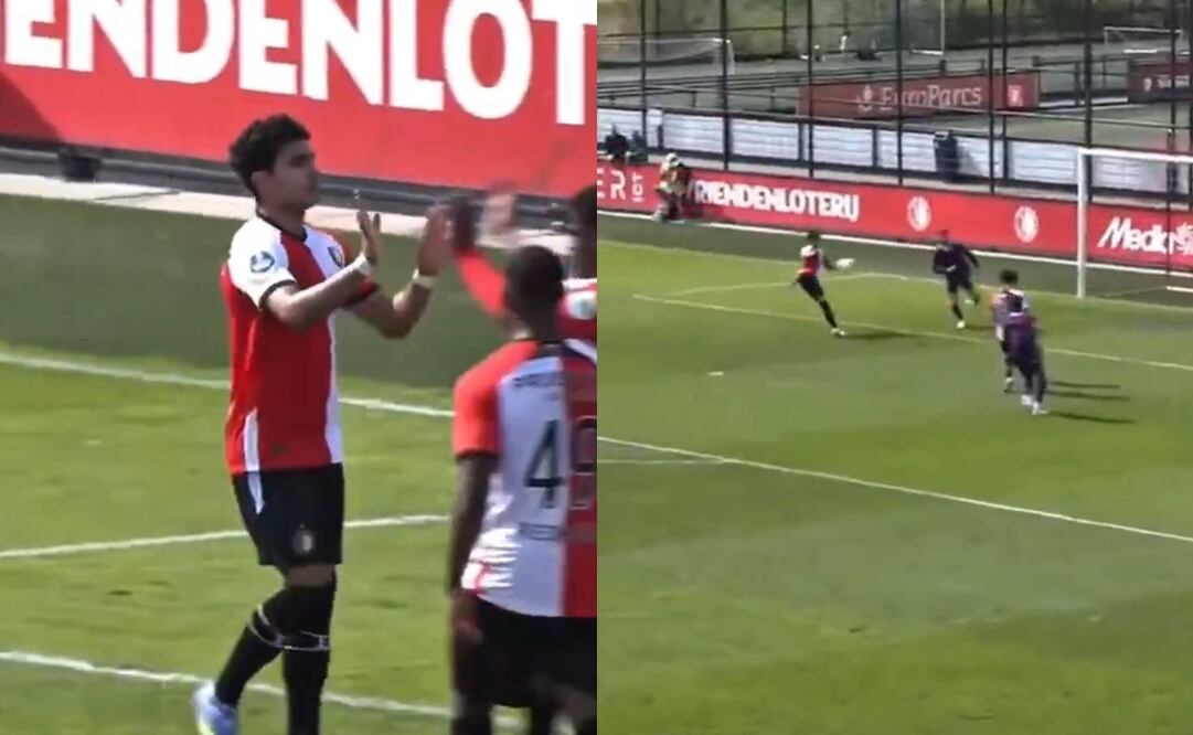 El mexicano anotó un gol de tijera con la sub 21 del Feyenoord | FOTO: Redes Sociales
