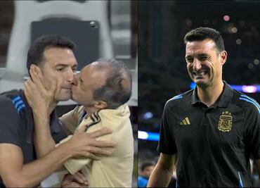 "Son cosas que pasan", así reaccionó Lionel Scaloni tras el beso en la boca con su utilero