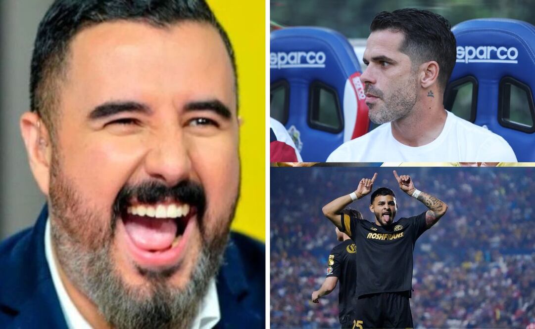 Álvaro Morales riendo en ESPN, Fernando Gago preocupado con Chivas y Alexis Vega celebrando con Toluca / FOTOS: Imago7 y Captura
