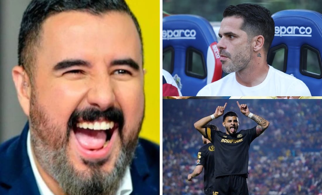 Álvaro Morales riendo en ESPN, Fernando Gago preocupado con Chivas y Alexis Vega celebrando con Toluca / FOTOS: Imago7 y Captura