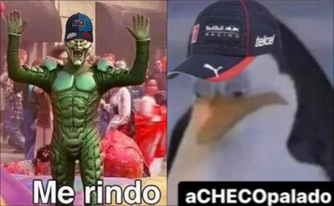 Checo Pérez se retiró del GP de Canadá luego de estrellarse contra un muro y fue blanco de los memes / FOTO: ESPECIAL