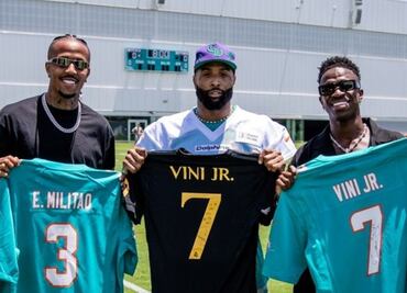 Así fue el encuentro entre jugadores de la NFL y futbolistas brasileños del Real Madrid