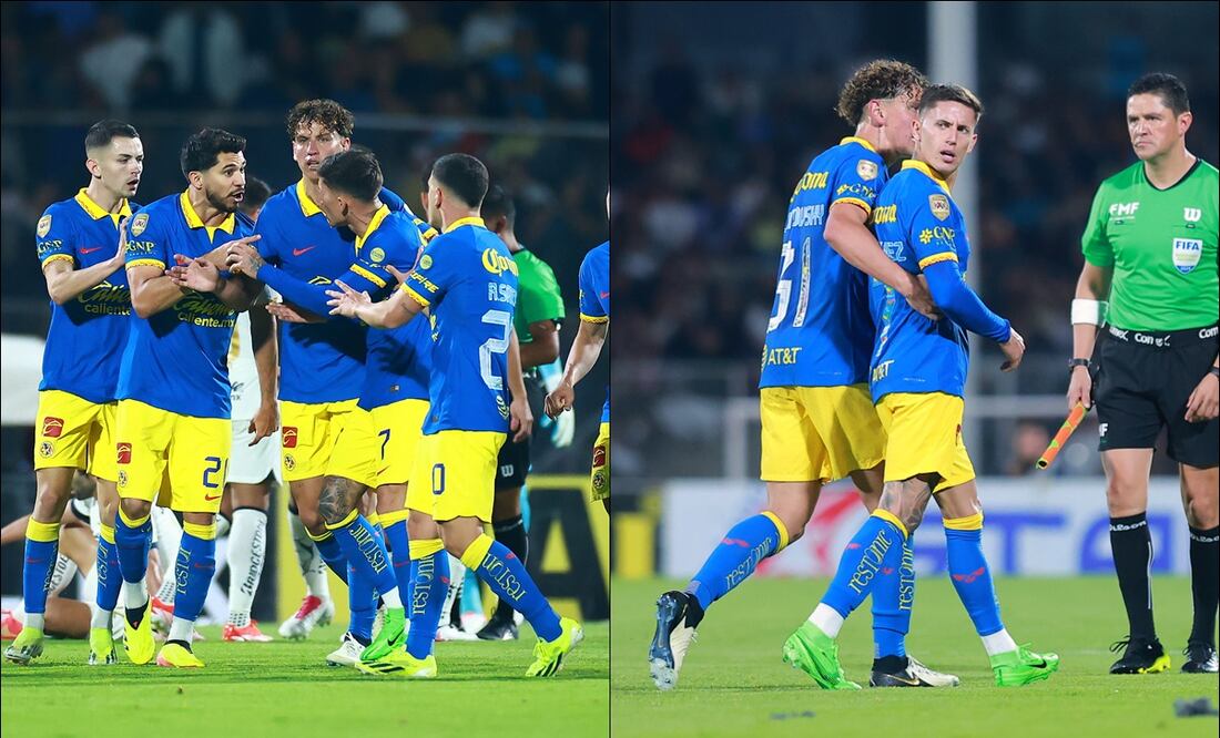 Momentos de tensión tuvieron Henry Martín y Brian Rodríguez en el juego vs Pumas. FOTOS: Imago7