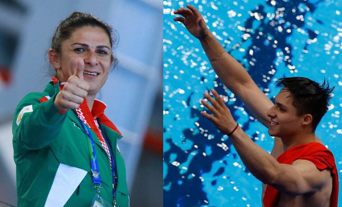 Ana Guevara festejó luego de que Osmar Olvera ganó la medalla de bronce en París 2024. Foto: Especial