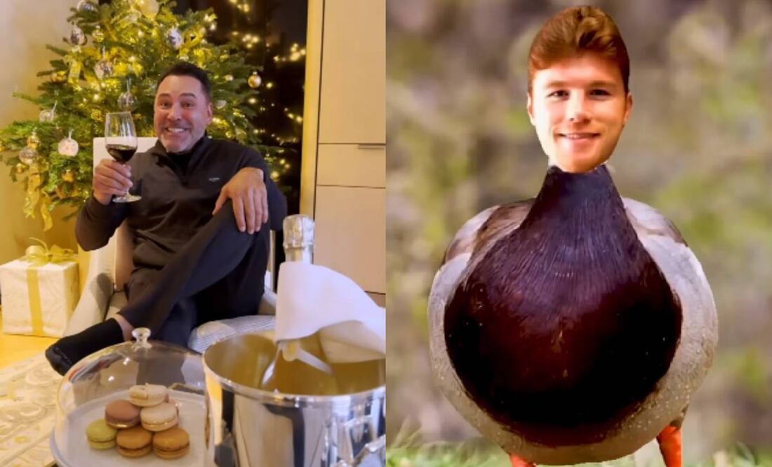 Óscar de la Hoya se burló del Canelo Álvarez con un villancico navideño. Foto: Especial