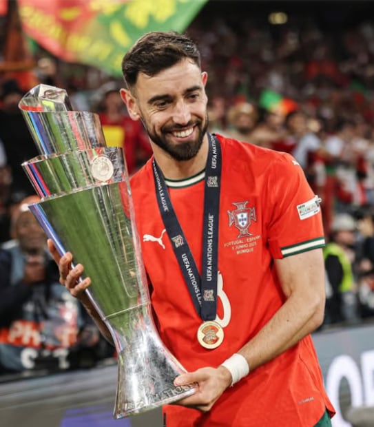 Bruno Fernandes, campeón con Portugal / Foto: Especiales