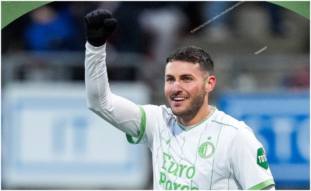 Santi Giménez festejando su doblete con el Feyenoord ante el Excelsior / FOTO: Instagram @feyenoord