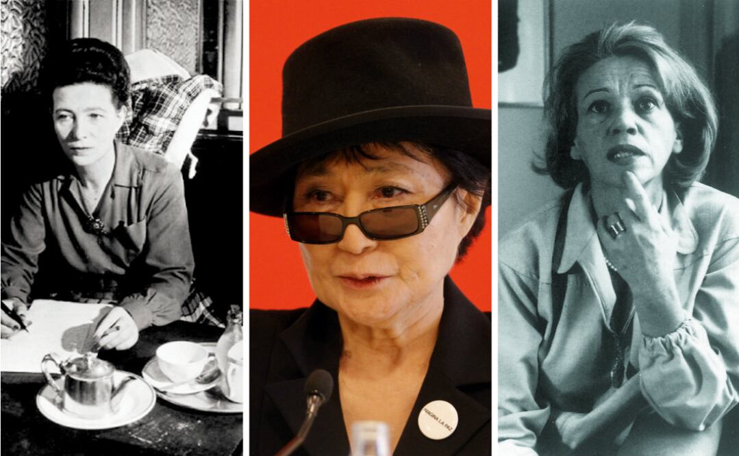 Simone de Beauvoir, Yoko Ono y Elena Garro. (Fotos: El Universal/ AP/ El Universal)