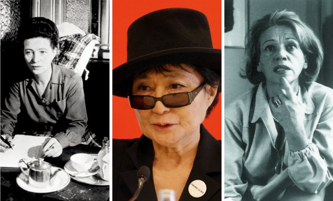 Simone de Beauvoir, Yoko Ono y Elena Garro. (Fotos: El Universal/ AP/ El Universal)