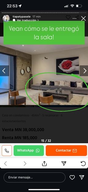 Así era la publicación en la que se rentaba la casa que al final usó Fernando Gago. Foto: Especial