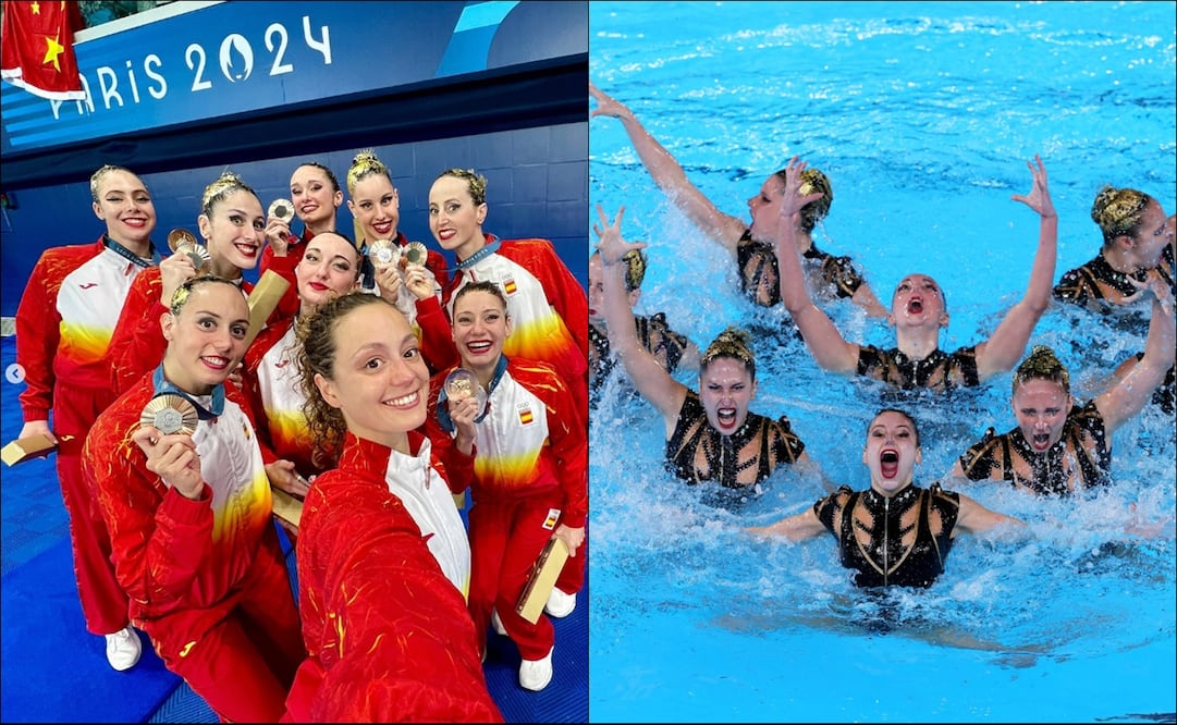Este es el equipo de natación artística de España que se colgó el bronce en París 2024. FOTOS: Especiales