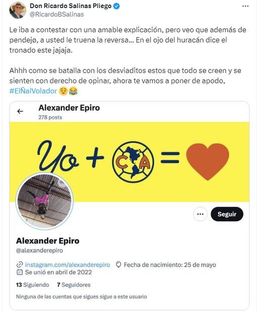 Esta fue la respuesta del empresario mexicano a las burlas de un aficionado del América