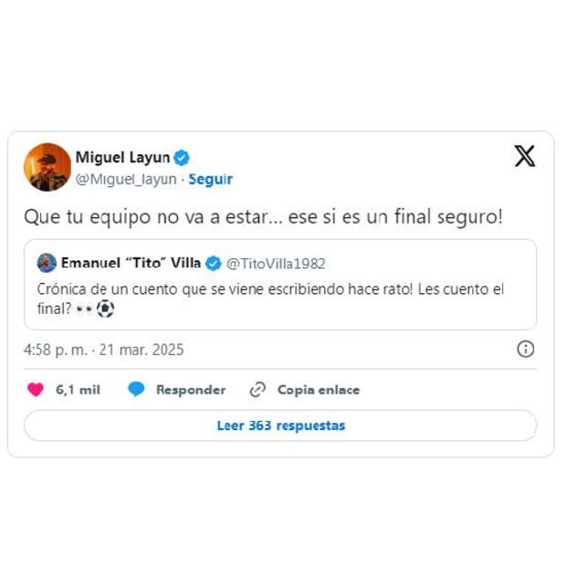 Con este mensaje Miguel Layún se burló del Tito Villa. Foto: Especial
