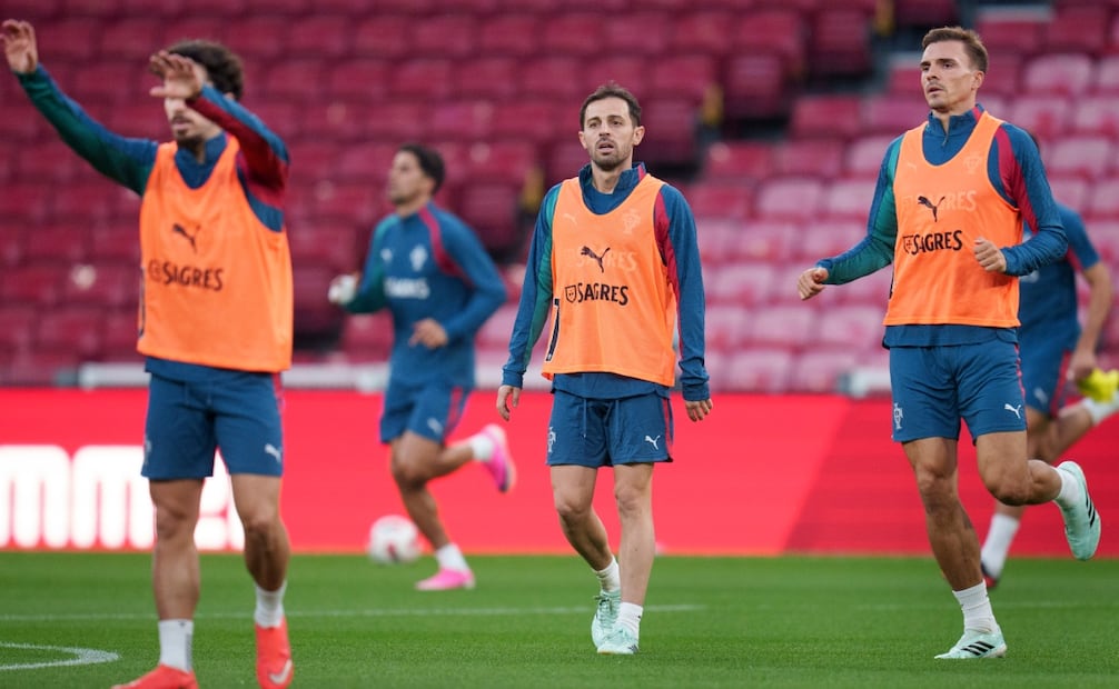 Portugal en el entrenamiento previo al partido contra Dinamarca / Foto: EFE