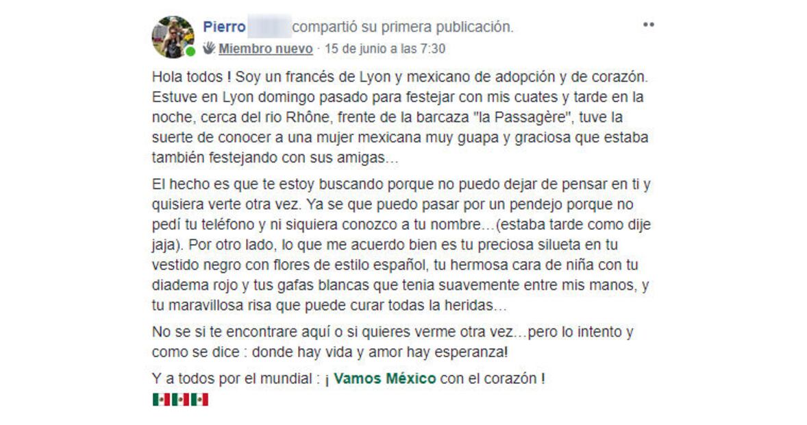Francés se enamora de una mexicana y pide ayuda en redes para encontrarla