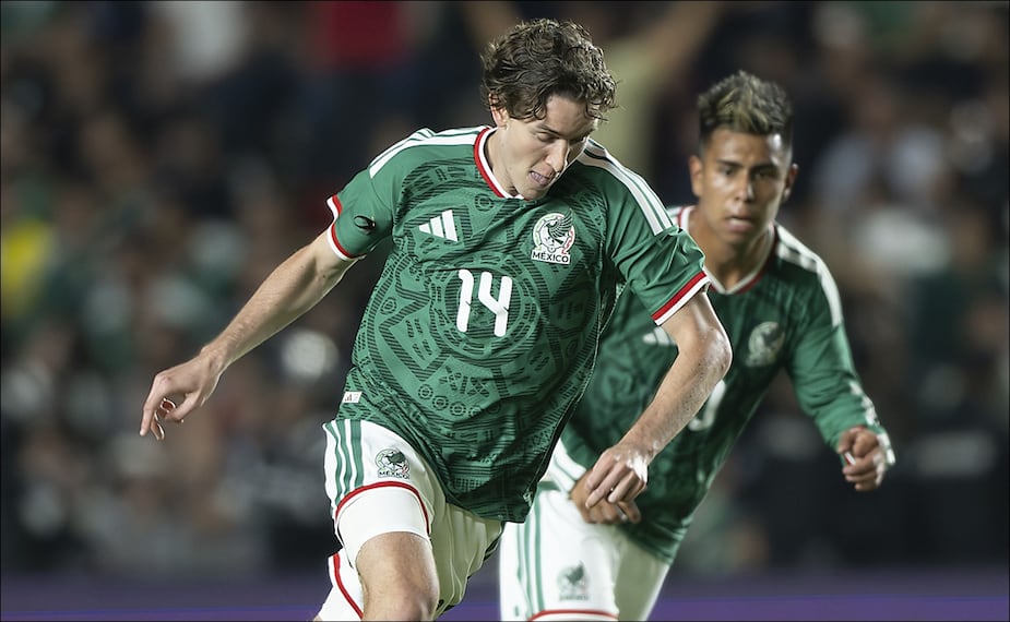 Marcel Ruiz, durante un partido amistoso de la Selección Mexicana antes de lesionarse. FOTO: Imago7
