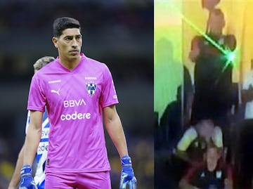 'Pu... cag...', portero de Rayados mandó mensaje a Nahuel Guzmán por molestarlo con láser desde el palco