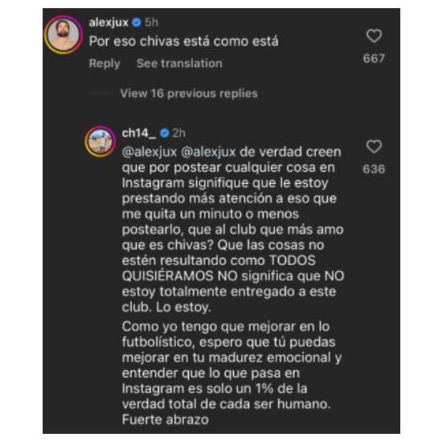 Esta fue la contundente respuesta de Chicharito a un aficionado que lo criticó. Foto: Especial