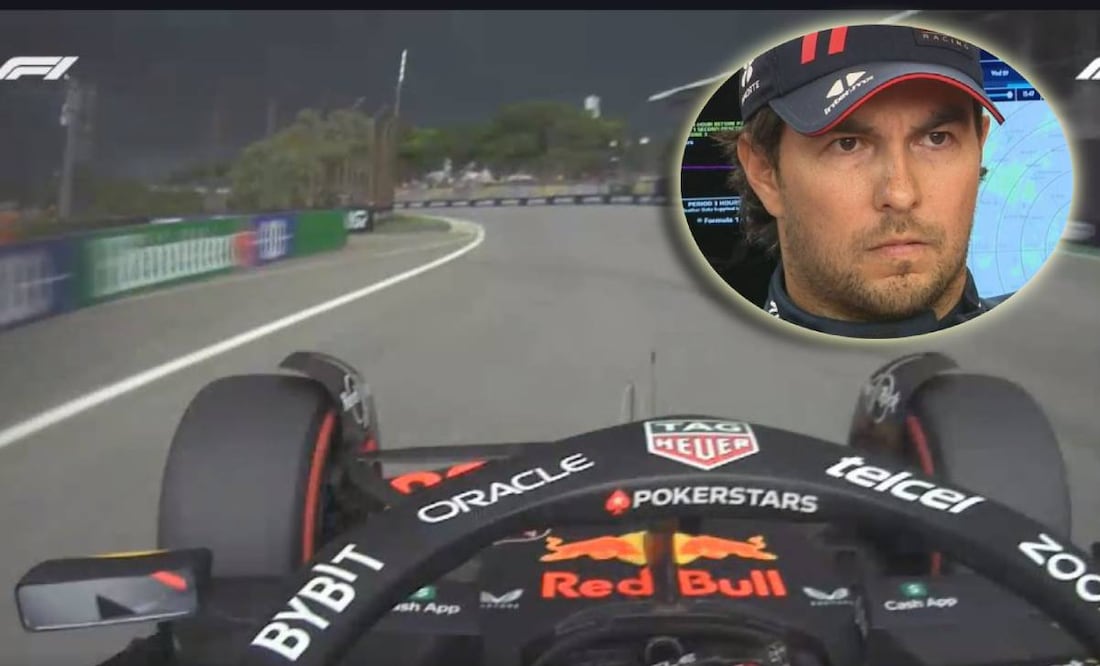 Checo Pérez acabó molesto con la FIA tras suspender la Q3 por lluvia. Foto: Especial