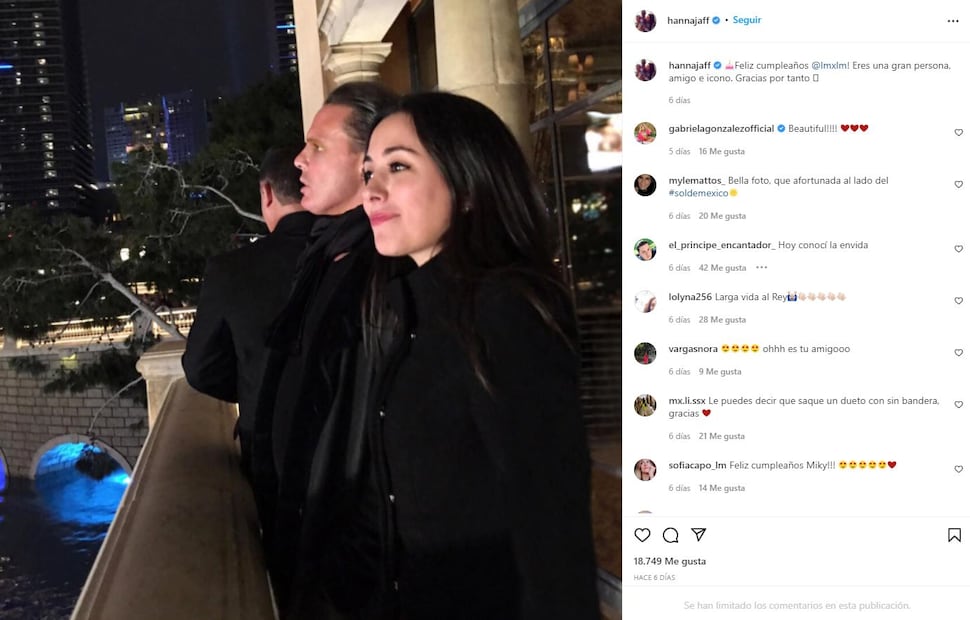 Luis Miguel reaparece con Hanna Jaff, ex integrante de la realeza británica