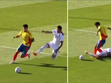 Luis Díaz sufrió una brutal entrada que de milagro no lo lesionó antes de que empiece la Copa América