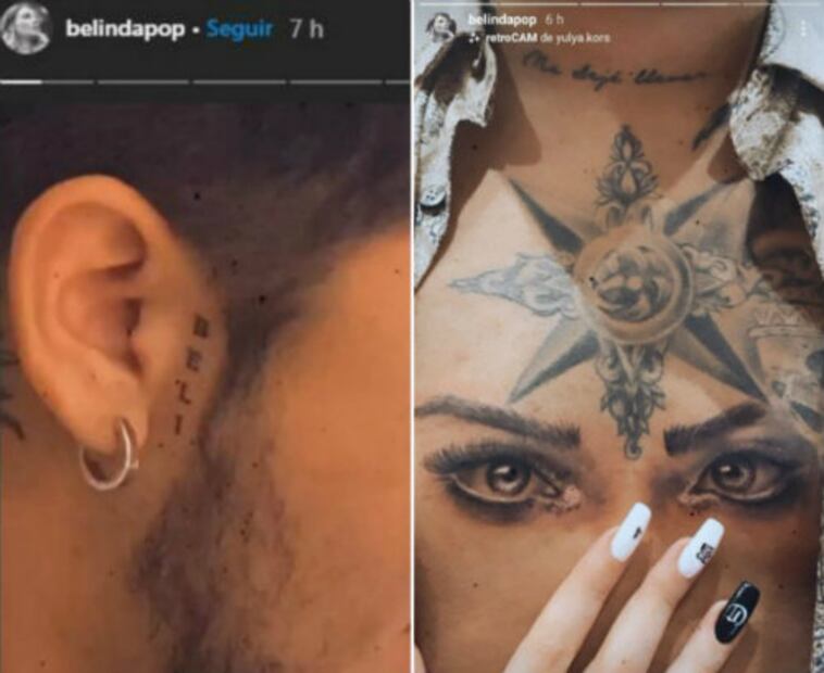 Los tatuajes de Christian Nodal y los exnovios de Belinda