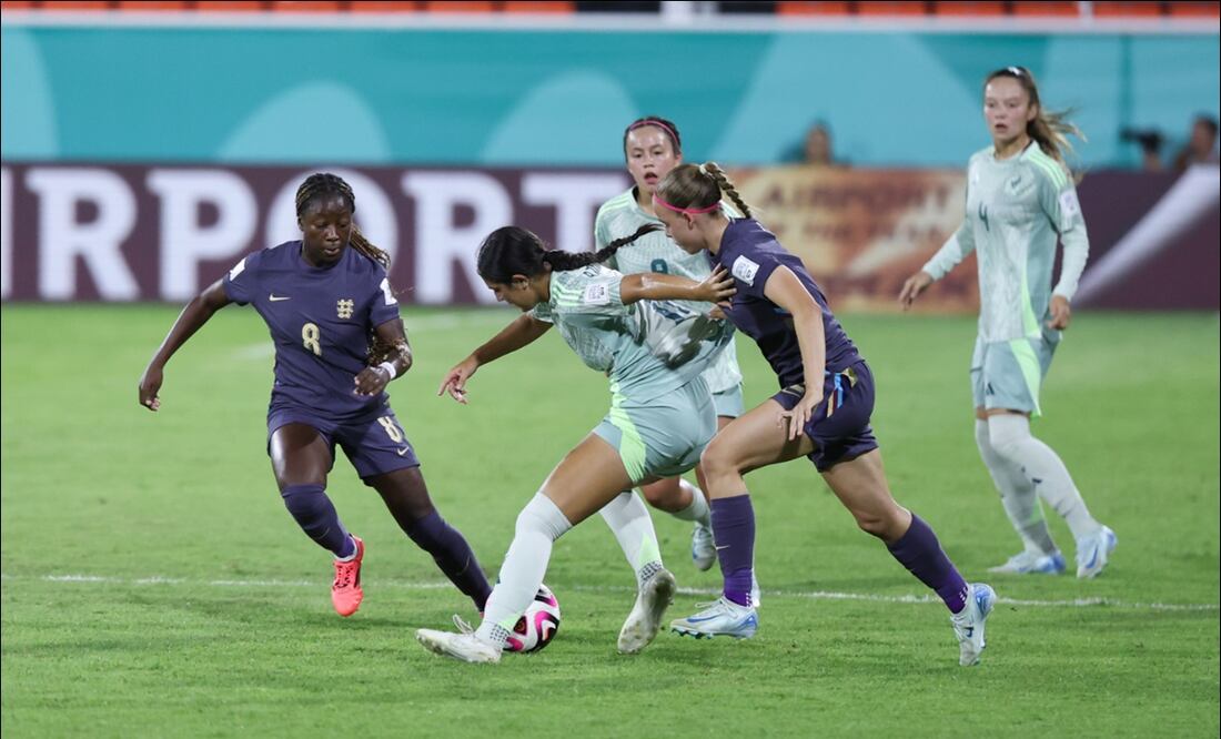 La Selección Mexicana Femenil Sub 17 cayó 4-2 ante Inglaterra en el Mundial 2024. FOTO: @Miseleccionfem