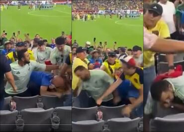 ¡Ni en los golpes pudimos! Aficionados de México y Ecuador protagonizan bronca en las tribunas