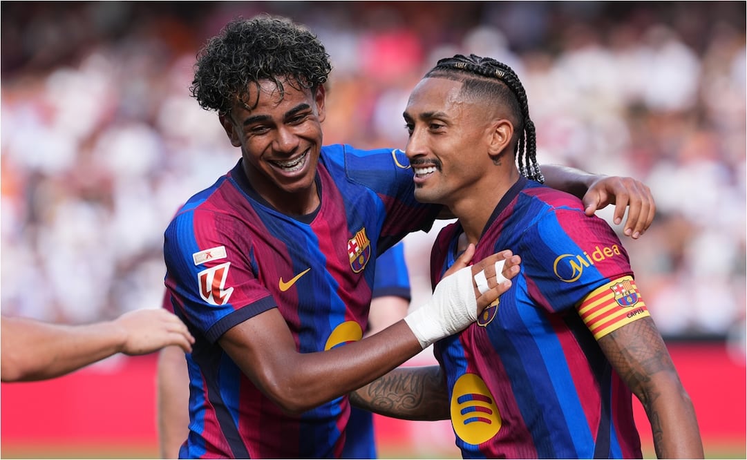 FOTO: AP - Barcelona golea al Valencia con una gran actuación de Lamine Yamal