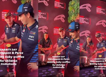 Checo Pérez y Max Verstappen mostraron su lado culinario para consentir a los fans más pequeños
