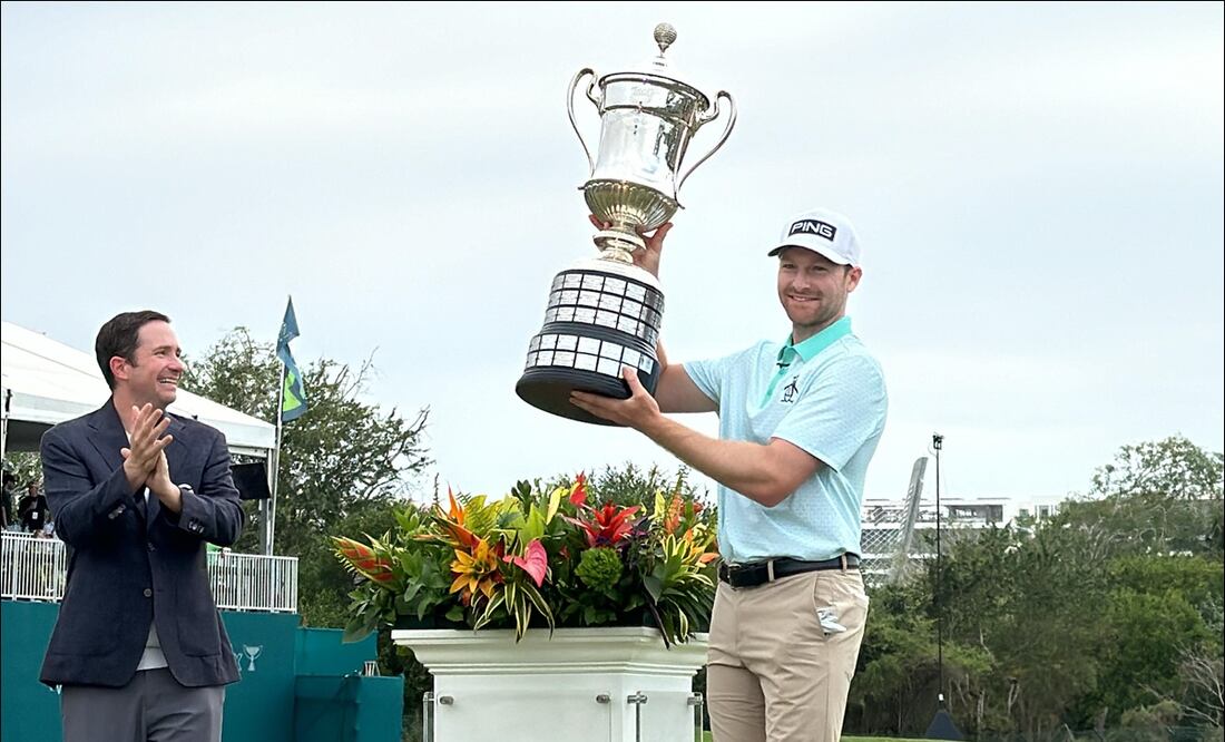 El golfista estadounidense Brian Campbell, es el nuevo monarca del Mexico Open At VidantaWorld 2025. FOTO: Édgar Enríquez | EL UNIVERSAL